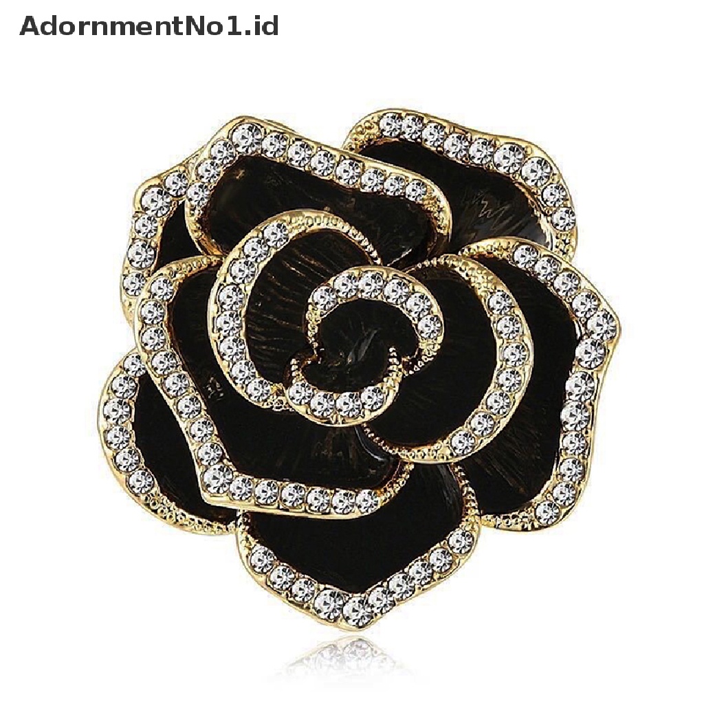 [AdornmentNo1] 1pc Bros Bunga Camelia Berlian Imitasi Untuk Wanita Enamel Pin Fashion Perhiasan [ID]