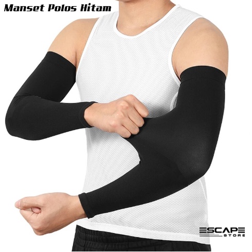 Manset Tangan Polos Black Hitam Pria dan Wanita