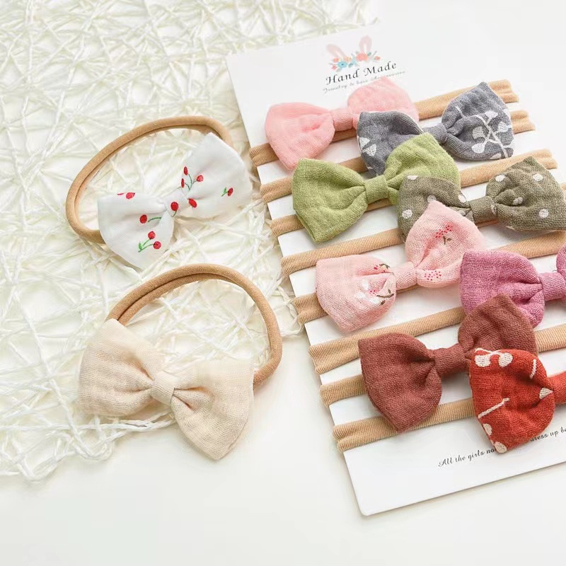 SEAMLESS POLKA DOT BOW SOFT NON-TRACE MOTIF POLKADOT FLORAL PATTERN PREMIUM BABY TODDLER SMALL RIBBON CUTE HEADBAND HAIRBAND BENDO BANDO BANDANA PITA ANAK BALITA BAYI COTTON NYLON LINEN LACE AKSESORIS RAMBUT WARNA SOLID POLOS PASTEL LEMBUT KOREA KOREAN