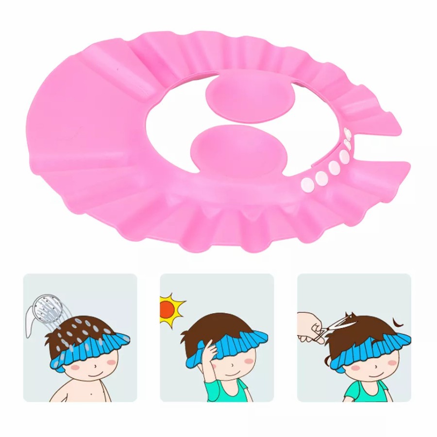 Topi Pelindung Keramas Kepala Bayi Anak / Topi Mandi Anak Bayi / Baby Shower Cap Polos / Penutup Pelindung Telinga / Baby Head Protector