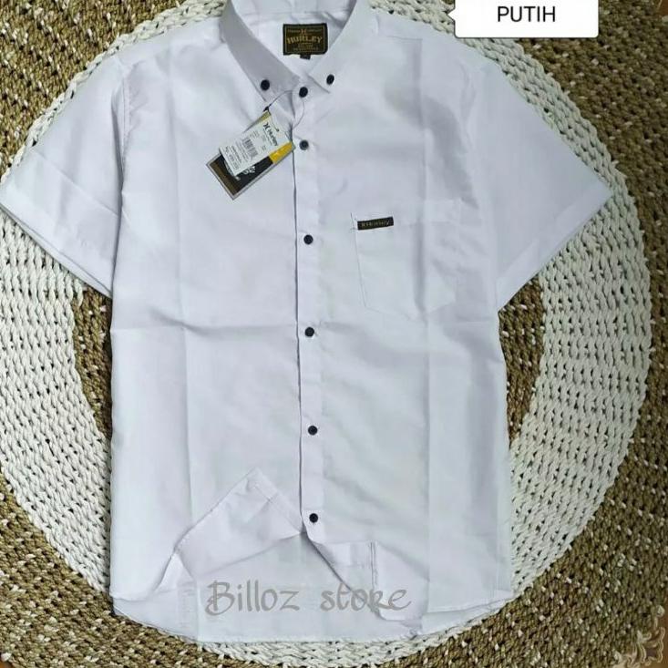 Bagus Kemeja Putih Pria Lengan Pendek Baju Kemeja Cowok Kerja Kantor Kasual Formal Premium Distro He