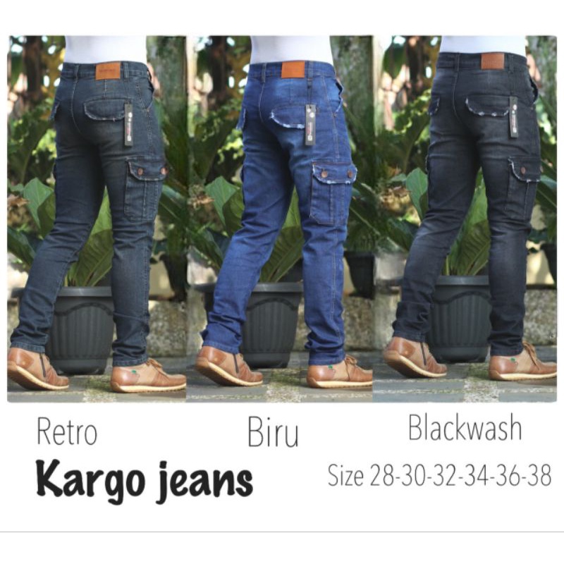 CELANA PANJANG JEANS PRIA CARGO JEANS SLIMFIT/CELANA CARGO PDL BIKER SLIMFIT/CELANA JEANS SAKU SAMPI