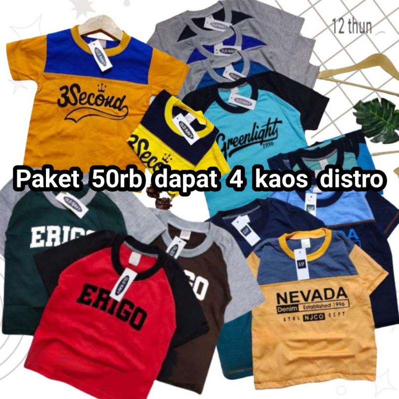 Kaos Anak Distro Kaos Anak Laki Laki Regelan Paket Usaha 50rb dapat 4 kaos