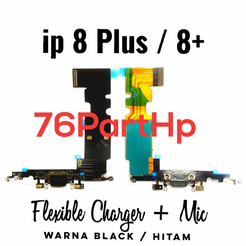 Flexible Connector Charger &amp; Mic iPh 8 Plus - Flexible Charger - Hitam