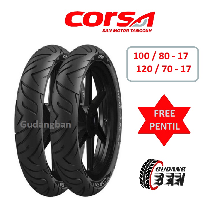 (SPECIAL PROMO) Paket Corsa platinum R99 100 80 17 dan 120 70 17 Ban luar Motor Tubeless RING 17