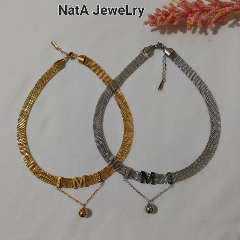 Kalung Choker Titanium Untuk Wanita Model Terbaru/Tidak Berkarat