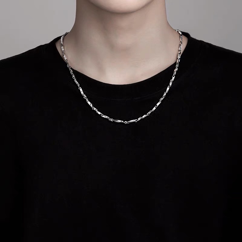 Kalung Bahan Titanium Steel Gaya Hip Hop Untuk Unisex