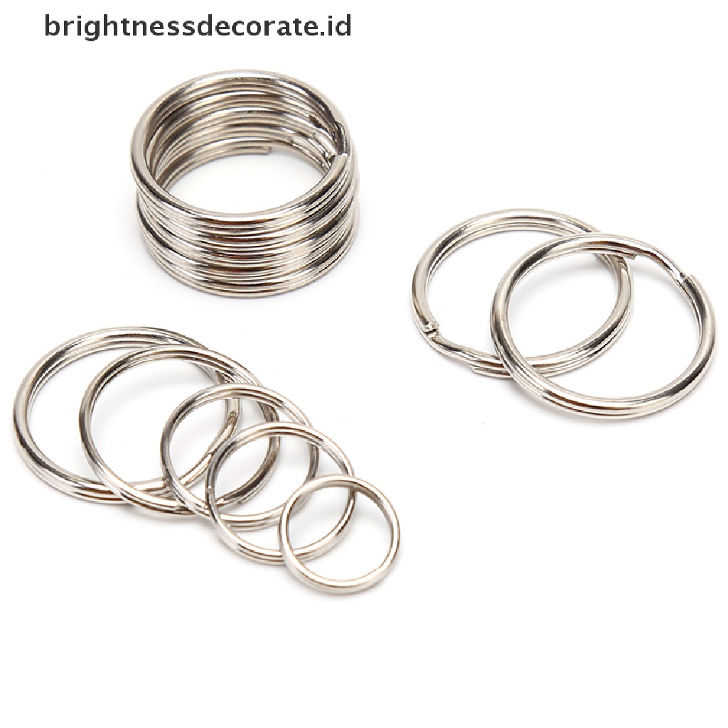 [Birth] 100pcs/lot Gantungan Kunci DIY Metal Key Holder Split Rings Hoop Metal Loop Keychain [ID]