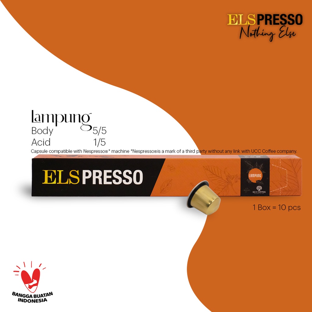 

ELSPRESSO Lampung Robusta 10 Kapsul Kopi Coffee Capsule Compatible BPOM M-1149