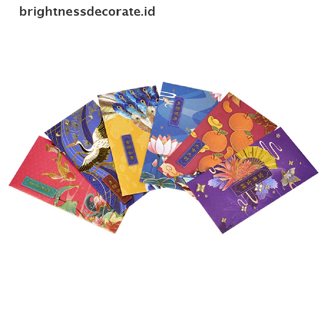 [Birth] 6/12pcs 2023tahun Baru Cina Hongbao Kartu Yunani Amplop Klasik Musim Semi Festival Uang Keberuntungan Berkat Saku Amplop Dekorasi Amplop Merah Untuk Hadiah [ID]