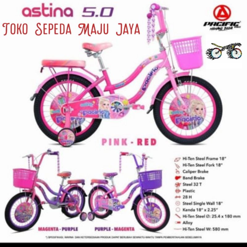 Sepeda Mini 18 inch Anak Perempuan ASTINA Pacific