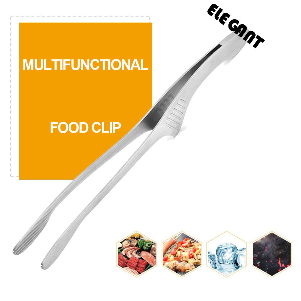 ELEGANT Meat Food Tweezers Grill Barbecue Tool BBQ Tongs Stainless Steel Fish Kitchen Utensil Beef Home Salad Food Clip/Multicolor