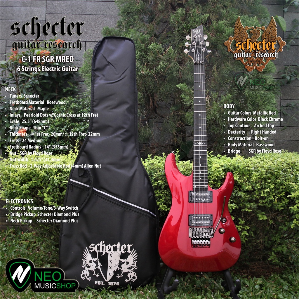 SCHECTER C-1 FR SGR METALIC RED 6 Strings Electric Guitar original