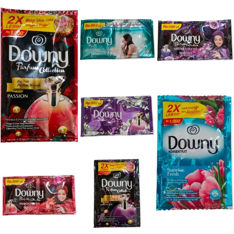 ~Downy Kemasan 500an 1 Sachet / 1 Pcs/Pewangi Pakaian Cair Downy 10 ML / Pelembut / Pelicin Pakaian 
