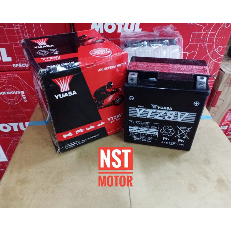 Jual Aki Accu Yuasa YTZ8V 7,4 AH Aki KLX Xmax R25 CBR250 Vespa LX150