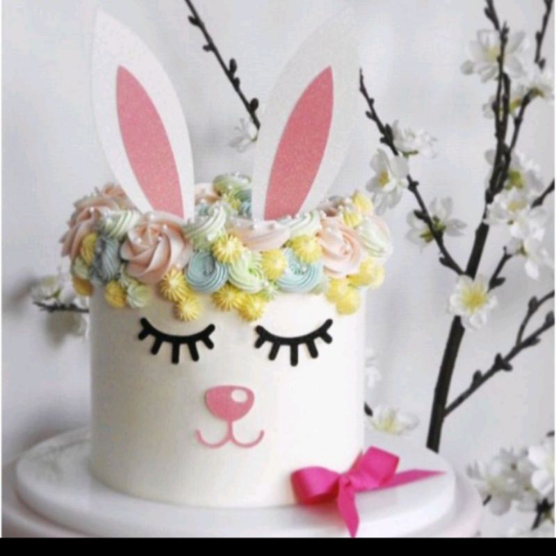 Topper kelinci,HIASAN kue kelinci,Topper Rabit Hard glossy paper