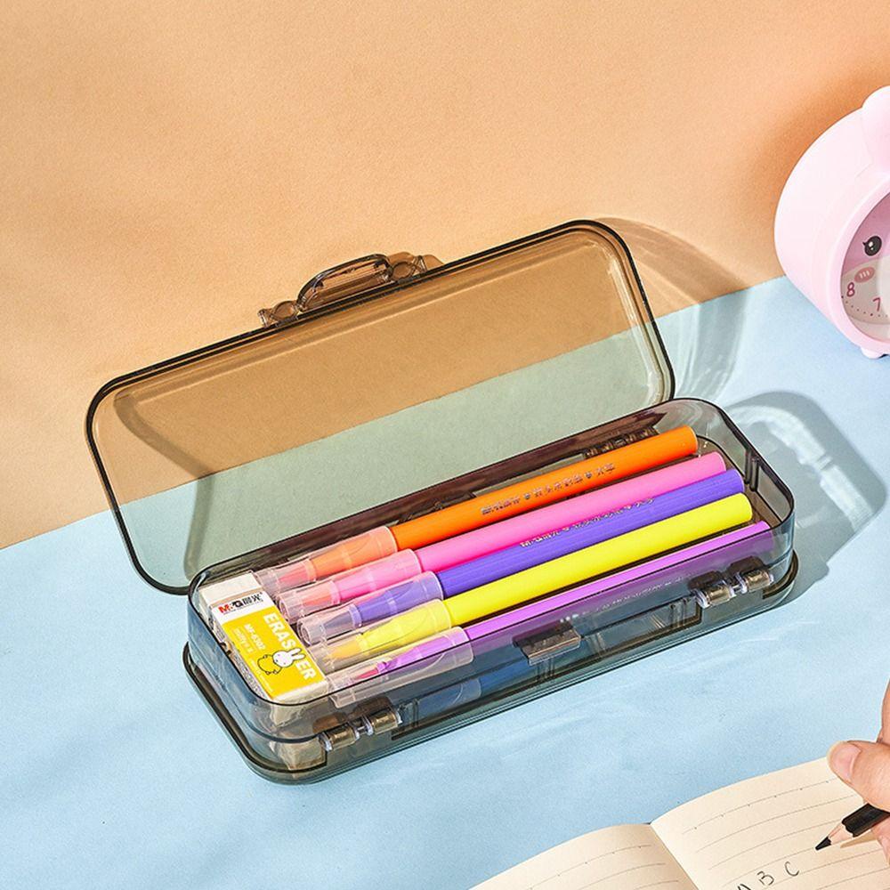 R-flower Pencil Case Hot Sale Transparan Kapasitas Besar Kotak Alat Tulis