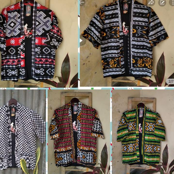 SIA238 BAJU BATIK OUTER KIMONO BATIK MUHSI BAJU PRIA SONGKET JEPANG LENGAN PANJANG BATIK TRADISIONAL