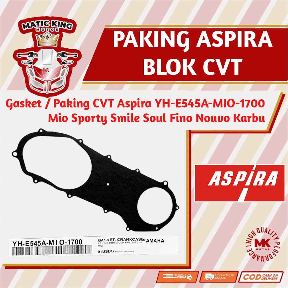 Paking Gasket blok CVT Yamaha Mio Sporty Smile Soul Fino Nouvo Z Karbu ASPIRA  YH-E545A-MIO-1700