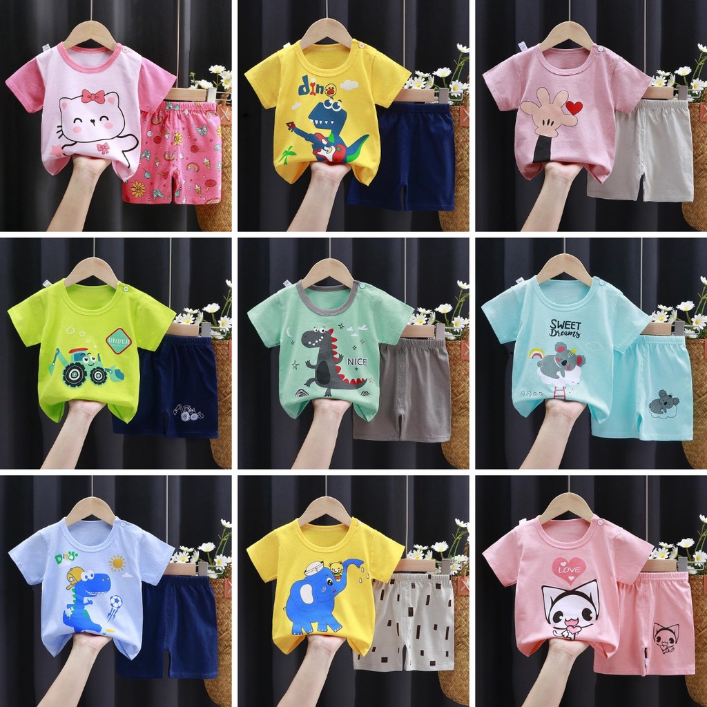 Baju bayi laki laki perempuan newborn / setelan baju celana bayi