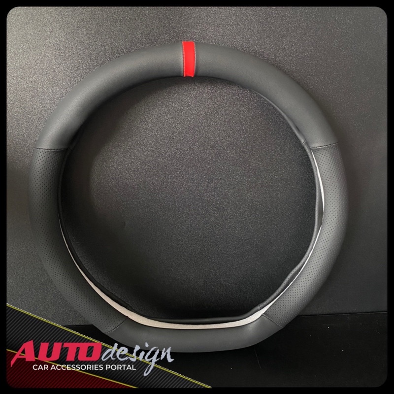 Cover Sarung Stir Mobil Flat Bottom Kulit Sporty