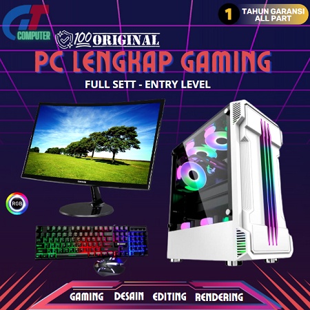 PC Gaming Lengkap i3 10105F Generasi 10 / VGA 1030 2GB / Ram 16GB / SSD / Editing - Gaming