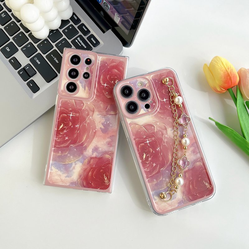 Nice Red Flowers Bracelet Soft Case Xiaomi 11T 11T Pro 12 Redmi 9C 9A 10 10C 9T Note 8 9 9S 10 11 11S 12 Pro 4G 5G Casing
