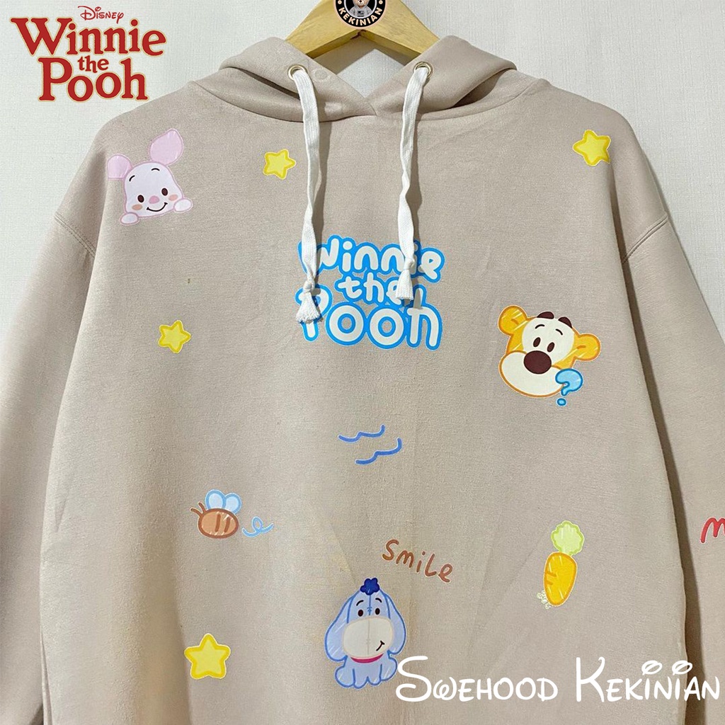 SMILE BEST FRIEND POOH Sweater Crewneck Outfit sweatshirt Ootd Baju Atasan Wanita Kekinian Oversize Sweeter Korean Style Switer Cewek Remaja Sweter Bahan Fleece Premium LD 110 PB 65