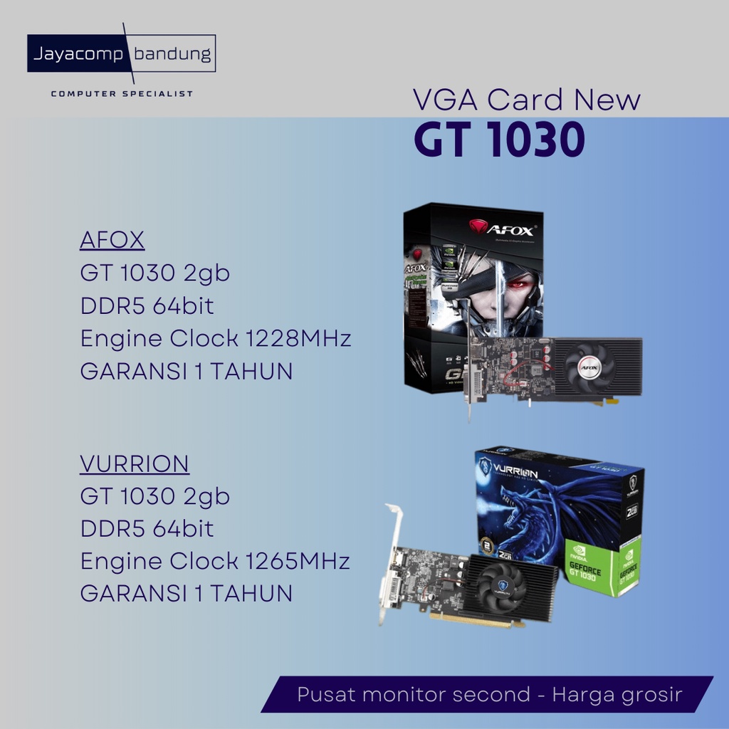 VGA card GT 1030 2gb DDR5 - Baru murah bergaransi 1 tahun