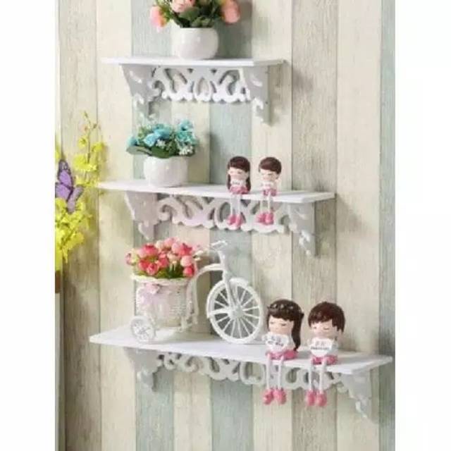 SM- 3 in 1 Rak DInding Vintage 3 Ukuran 1 Paket Hanging Storage Wall Rack