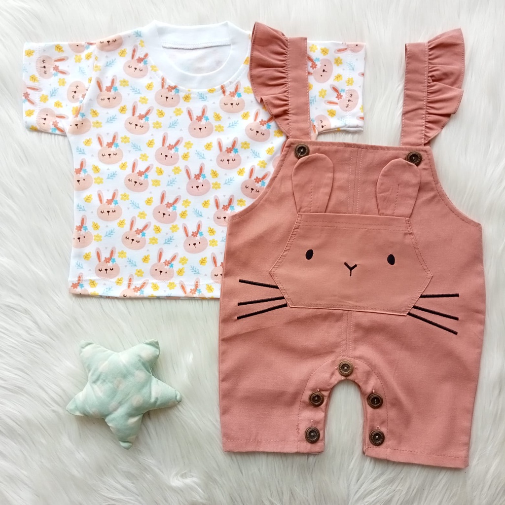 bunny chino overall setelan overall anak balita 1 2 tahun 6 12 bulan perempuan baju anak perempuan