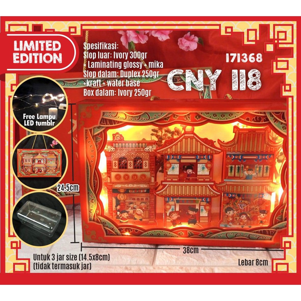 

Box Imlek CNY 118 untuk Toples isi 3 @14,5x8cm [1 lbr]