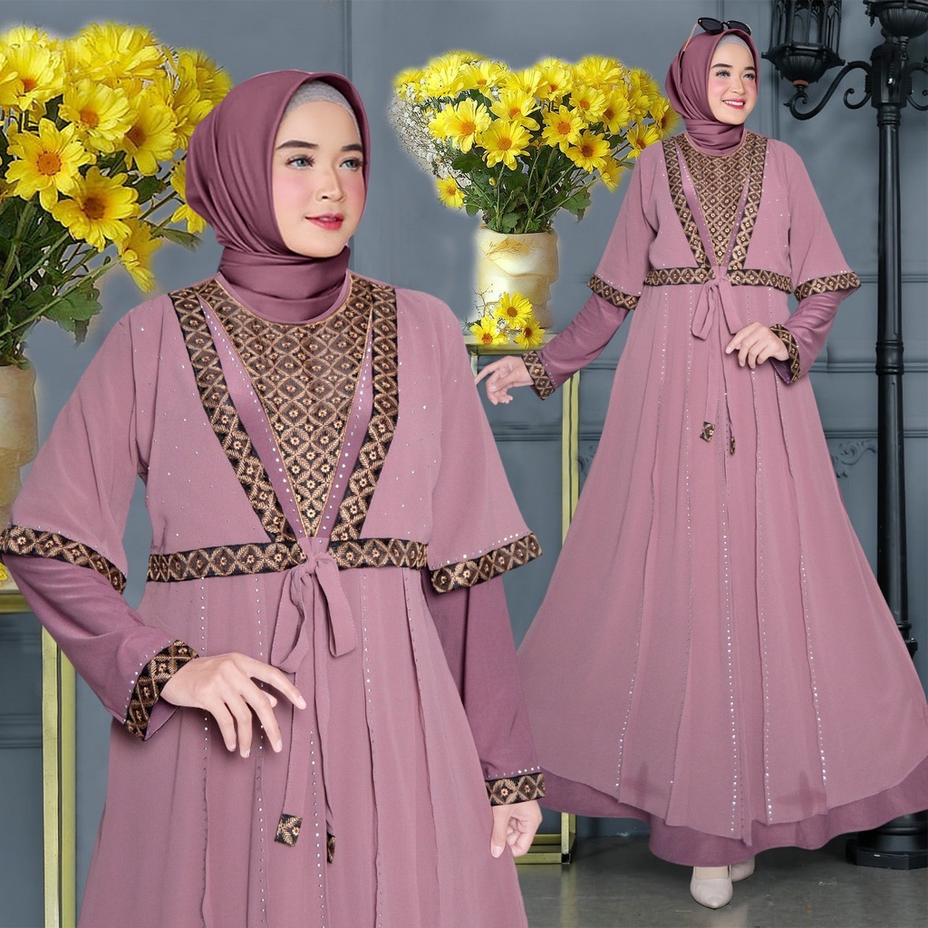 ABAYA TURKY TERBARU / abaya turky mewah elegant / abaya hitam viral / gamis abaya turky hitam / gami