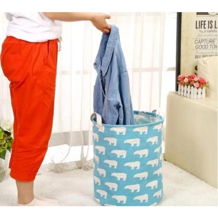 KERANJANG ANTI AIR NEW TEMPAT BAJU KOTOR CUCIAN LAUNDRY BAG STAND HAND