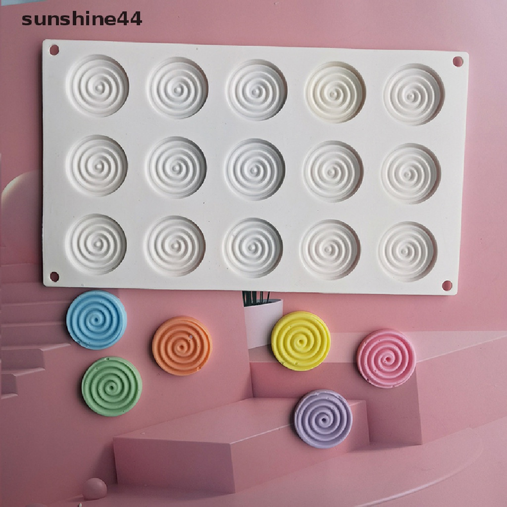 Sunshine 1Pc 12-rongga Cetakan Kue Silikon Coil Nyamuk Diy Non-Stick Baking Mould.