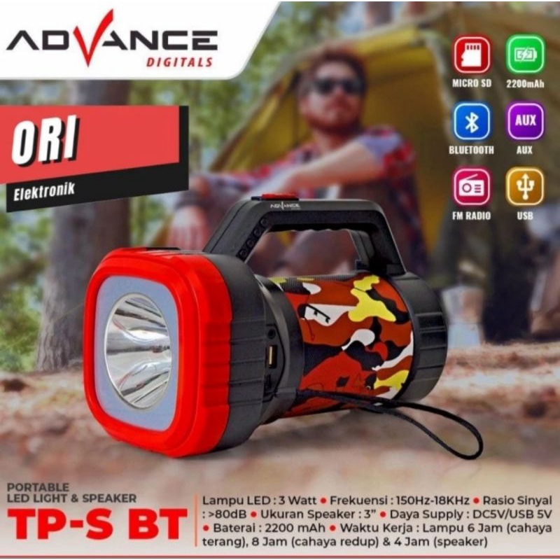 Advance Portable Speaker Senter LED Radio FM