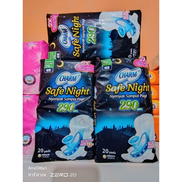Charm pembalut safe night 290cm 20pads