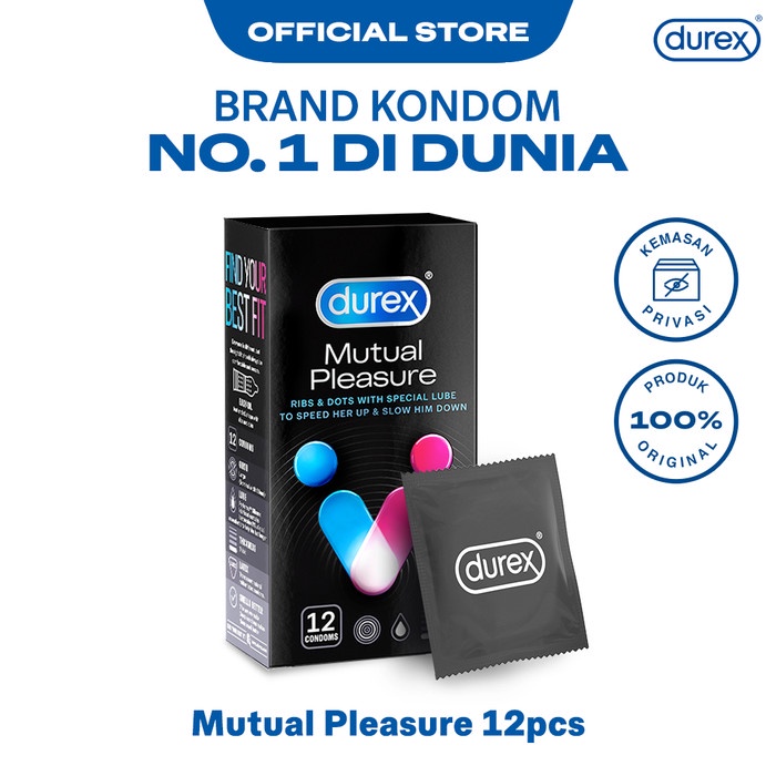 Durex Mutual Pleasure 12s - Kondom Gerigi + Tahan Lama Pria