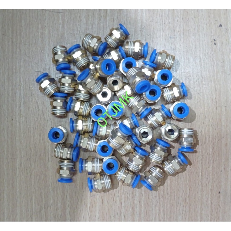 FITTING MALE LURUS PNEUMATIC / MPC 12-03 / PC 12-03 / SELANG 12MM DRAT 3/8