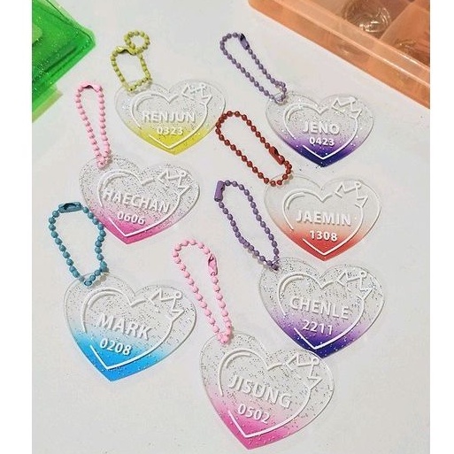 Keychain Nct Dream Keyring NCT Dream Akrilik Glitter Keychain Acrylic Glitter NCT