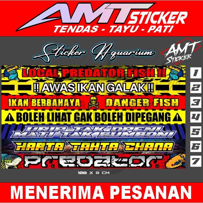 Stiker Aquarium - Ukuran 100x8 cm - Bisa Request