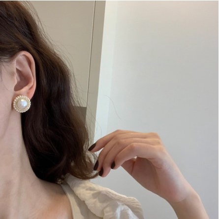 Anting Mutiara Berlian Imitasi Gaya Simple Untuk Perhiasan