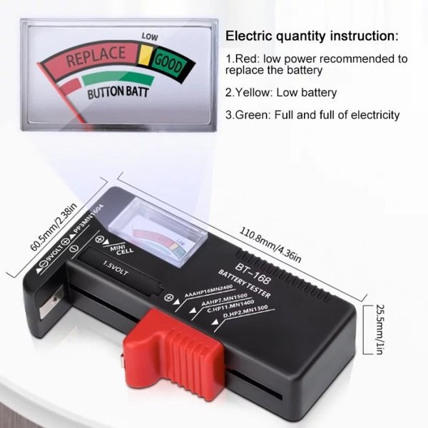 Tester Kapasitas Baterai AA Baterai AAA Universal 9V BT-168 Universal