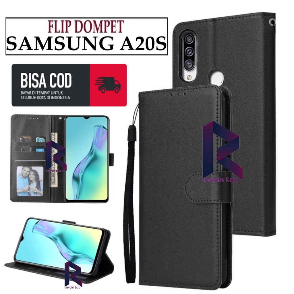 FLIP COVER SAMSUNG A20S FLIP WALLET LEATHER KULIT PREMIUM SARUNG BUKA TUTUP KESING HP FLIP CASE SAMSUNG A20S