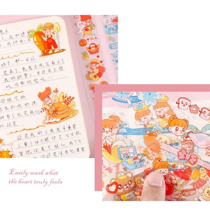 

JD135 Lanfy 20pcs Set Stiker Motif Kartun Kelinci Beruang Kucing Hewan