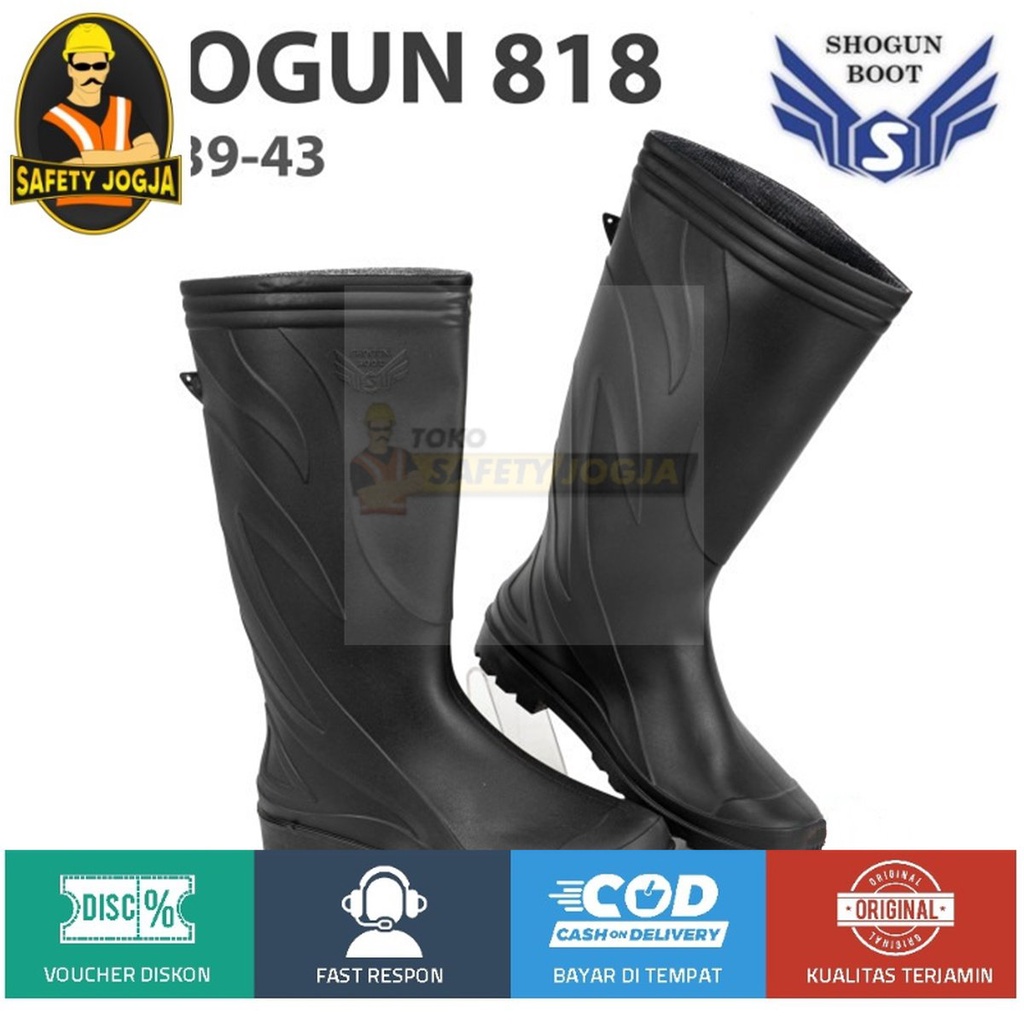 SEPATU BOOTS KARET PVC ANTI AIR BANJIR ANTI SLIP SHOGUN