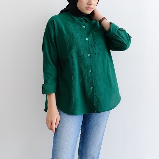 BEFAST - ZFS OOTD KEMEJA WANITA ANANDA / MILLIE LINEN CRINCLE SHIRT / Fashion Kekinian Remaja ABG Trendy / OOTD Wanita Hijab Style / Hem Polos Formal / Pakaian Kerja Wanita Casual / Outfit Daily Wanita / Kemeja Lengan Panjang