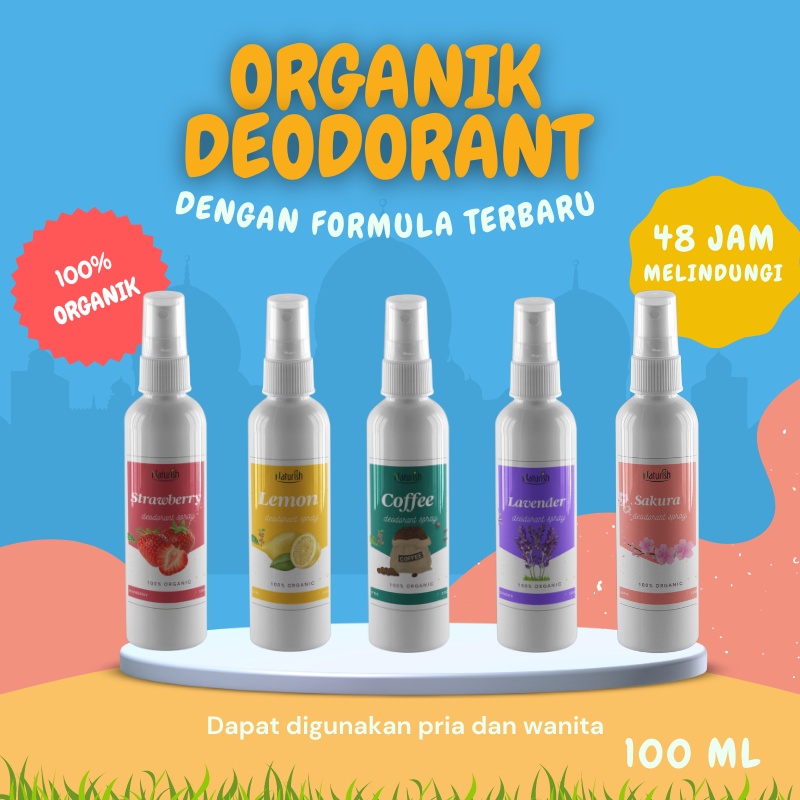 Organik Deodorant Spray 100ml Deodorant Tawas Cair Ampuh Mencegah Bau Ketiak dan Badan Non Alkohol