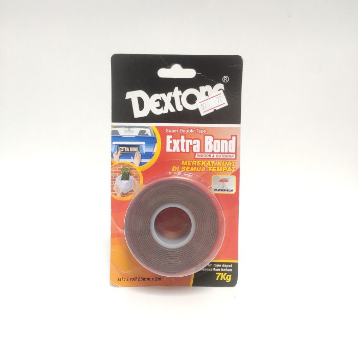 

25MM/DEXTONE EXTRABOND Isolasi Bolak Balik Busa Double Foam Tape Merah