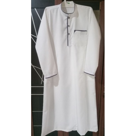 Baju jubah/baju gamis variasi/polos  pria dewasa merk al fauzi warna abu putih hitam navy